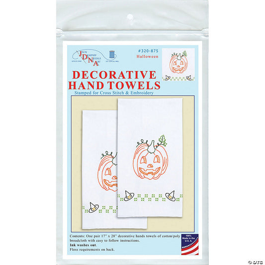 1 Piece(s): Jack Dempsey Halloween Stamped Decorative Hand Towel 17"X28", Set of 2 | USA Decoration®
