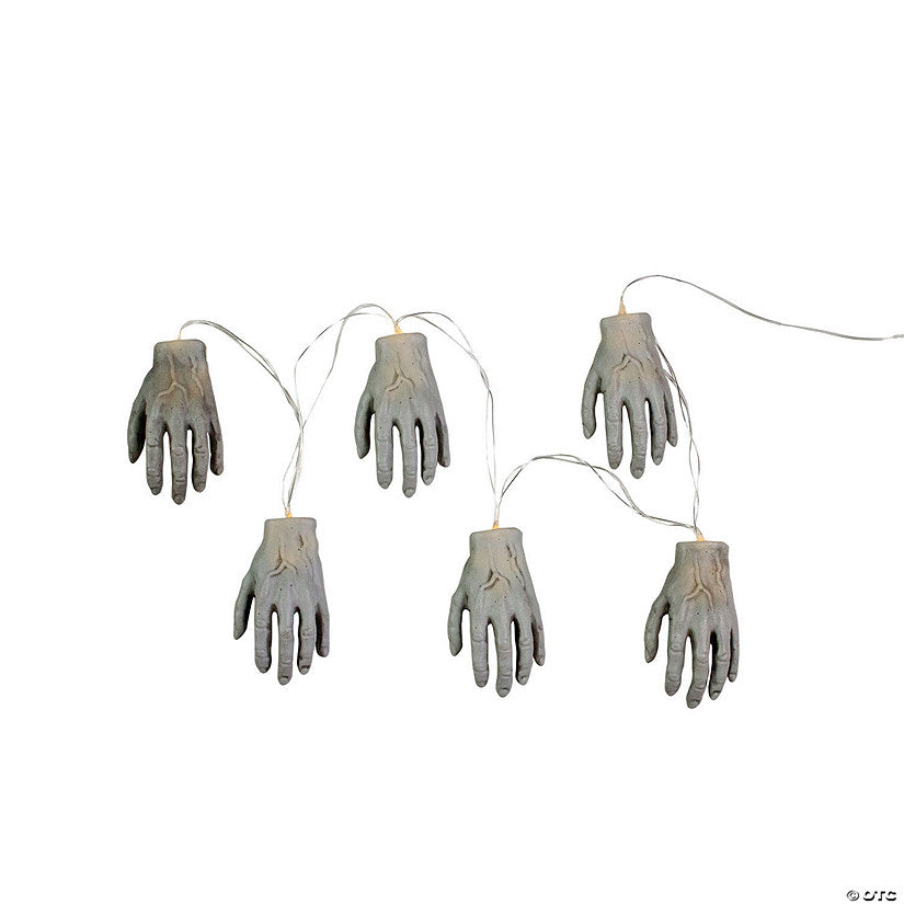 Set of 6 Skeleton Hands Halloween Light Set | USA Decoration®