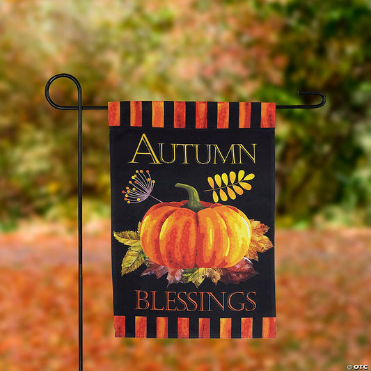 1 Piece(s): Autumn Blessings and Pumpkins Outdoor Garden Flag 12.5" x 18 | USA Decoration®