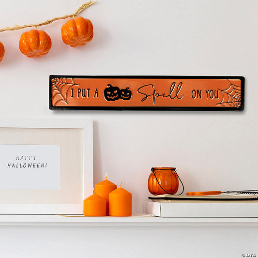 20" Orange and Black "I Put a Spell on You" Halloween Wall Sign | USA Decoration®
