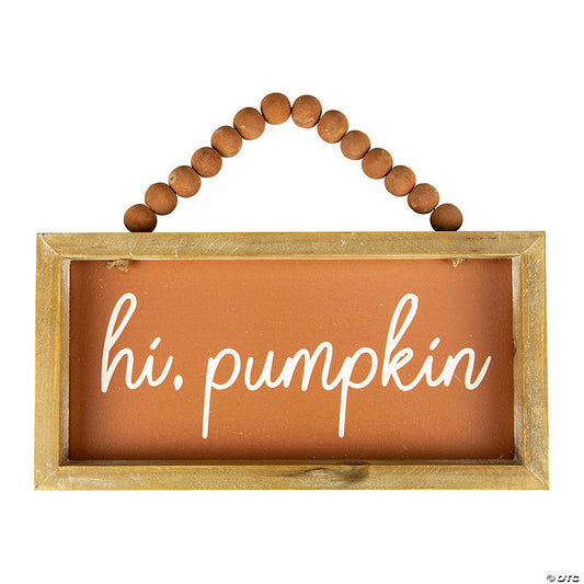 1 Piece(s): 11.75" Orange Hi Pumpkin Autumn Harvest Wall Sign | USA Decoration®