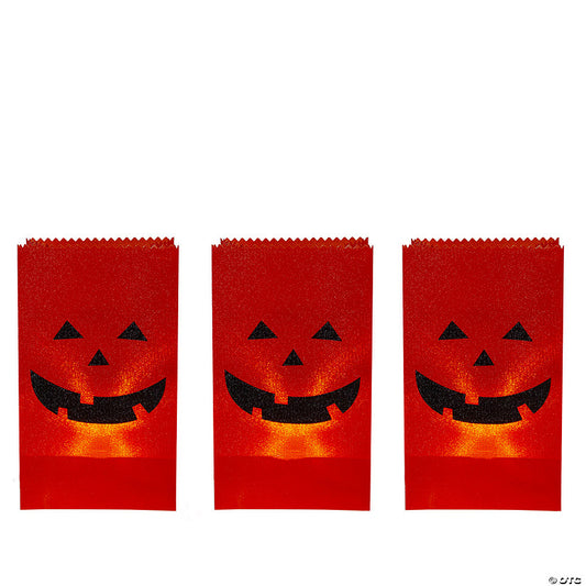 Set of 3 Jack-O-Lantern Halloween LuUSA Decorationry Pathway Markers - 5ft Black Wire | USA Decoration®