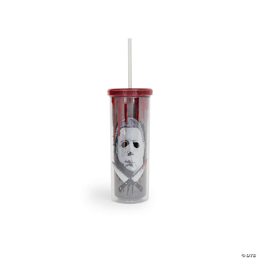 Halloween 2 Michael Myers Carnival Cup With Lid And Straw Holds 20 Ounces | USA Decoration®
