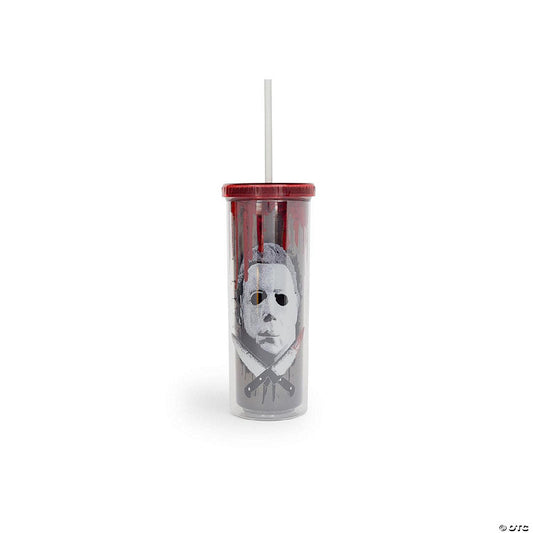 Halloween 2 Michael Myers Carnival Cup With Lid And Straw Holds 20 Ounces | USA Decoration®