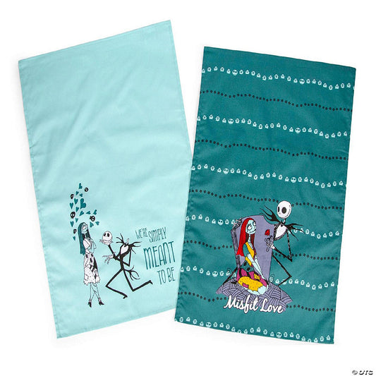 Nightmare Before Christmas Jack and Sally Cotton Kitchen Hand Towels Set of 2 | USA Decoration®