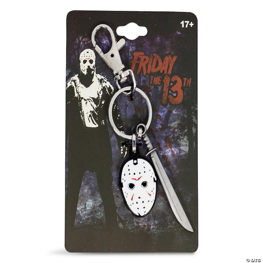 Friday The 13th Mask Machete Sword Heavy Duty Metal Car Backpack Keychain | USA Decoration®