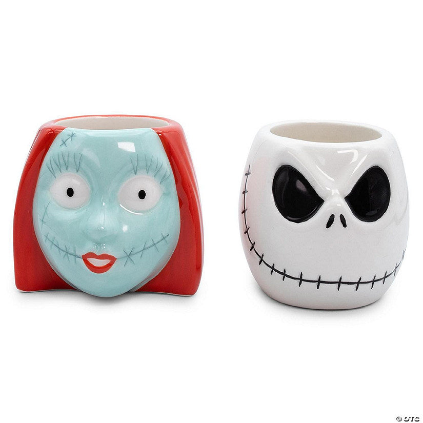 Disney The Nightmare Before Christmas Jack Sally Sculpted Mini Mugs Set of 2 | USA Decoration®