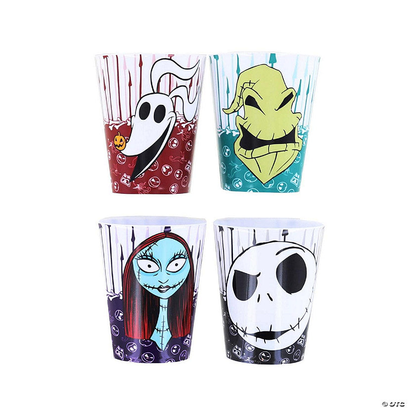Disney The Nightmare Before Christmas Faces 2-Ounce Plastic Mini Cups Set of 4 | USA Decoration®