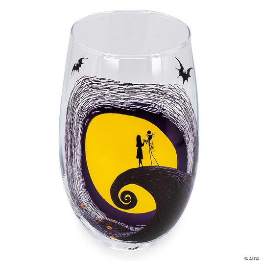 Disney The Nightmare Before Christmas Jack Sally on Spiral Hill Stemless Glass | USA Decoration®