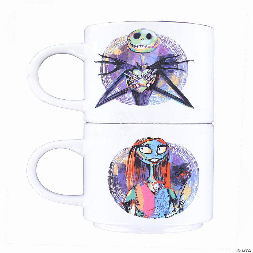 Disney Nightmare Before Christmas Splatter Characters Ceramic Stacking Mug Set | USA Decoration®