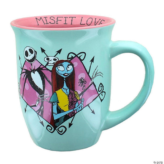 Disney Nightmare Before Christmas Jack and Sally 20-Ounce Wide Rim Ceramic Mug | USA Decoration®