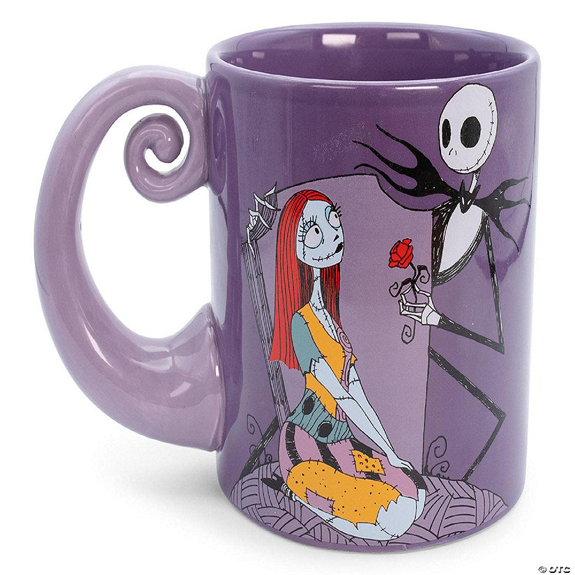 Disney The Nightmare Before Christmas Jack Sally Spiral Handle Ceramic Mug | USA Decoration®