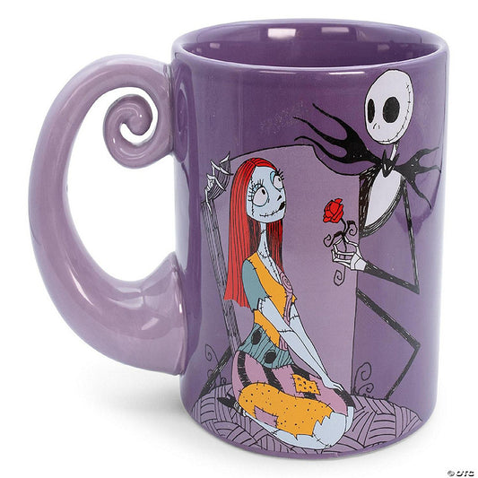 Disney The Nightmare Before Christmas Jack Sally Spiral Handle Ceramic Mug | USA Decoration®