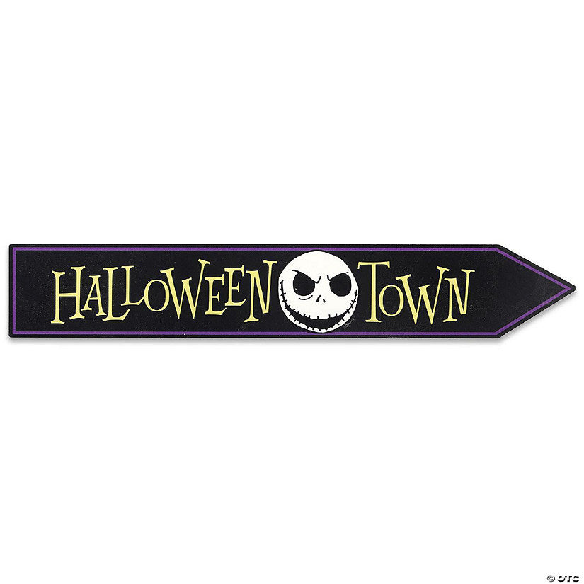 Disney 3x17 Tim Burton's The Nightmare Before Christmas Halloween Town Jack Skellington Arrow Wood Wall Decor | USA Decoration®