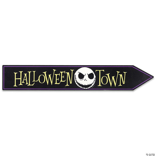 Disney 3x17 Tim Burton's The Nightmare Before Christmas Halloween Town Jack Skellington Arrow Wood Wall Decor | USA Decoration®