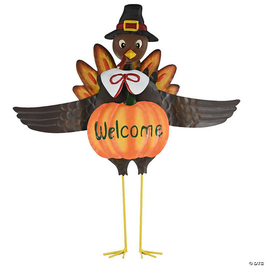 1 Piece(s): Turkey Yard Stake Decoration Metal Outdoor Front Yard Welcome Sign Thanksgiving Decor Lawn Ornament Kit 1 Set | USA Decoration®