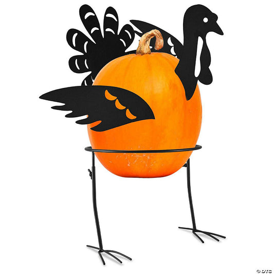 1 Piece(s): Turkey Design Pumpkin Holder - Metal Outdoor Yard Ornament Thanksgiving Garden Decorative Autumn Porch Prop - 1 Set | USA Decoration®