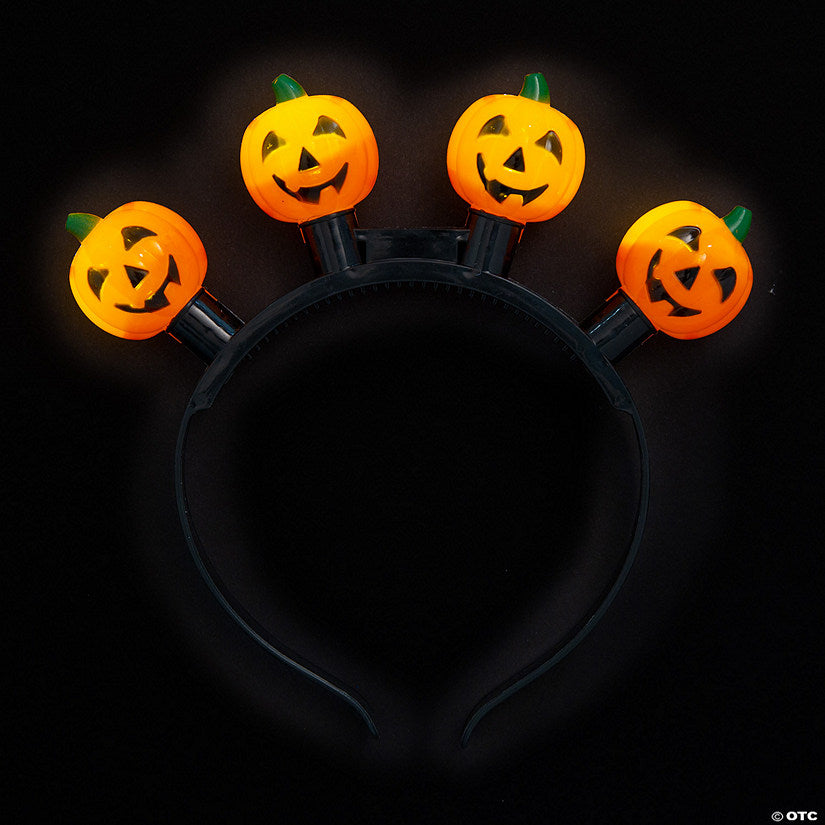 6 Piece(s): Halloween Jack-O’-Lantern Light-Up Head Boppers - 6 Pc. | USA Decoration®