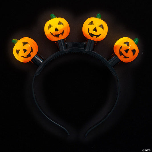 6 Piece(s): Halloween Jack-O’-Lantern Light-Up Head Boppers - 6 Pc. | USA Decoration®