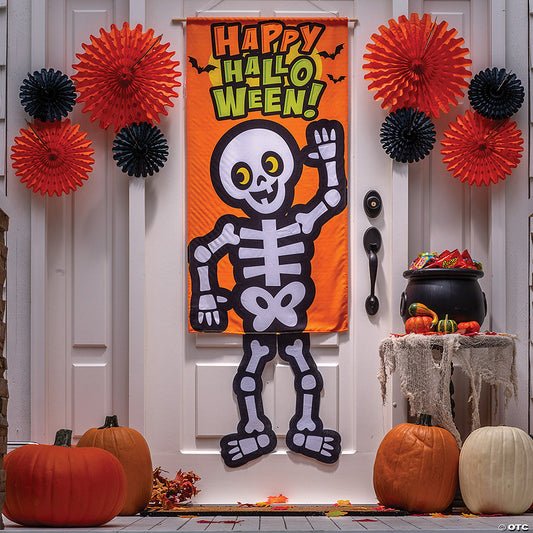 Halloween Skeleton Dangle-Leg Door Sign | USA Decoration®