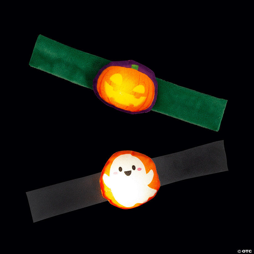 Per Dozen: Light-Up Stuffed Halloween Character Slap Bracelets - 12 Pc. | USA Decoration®