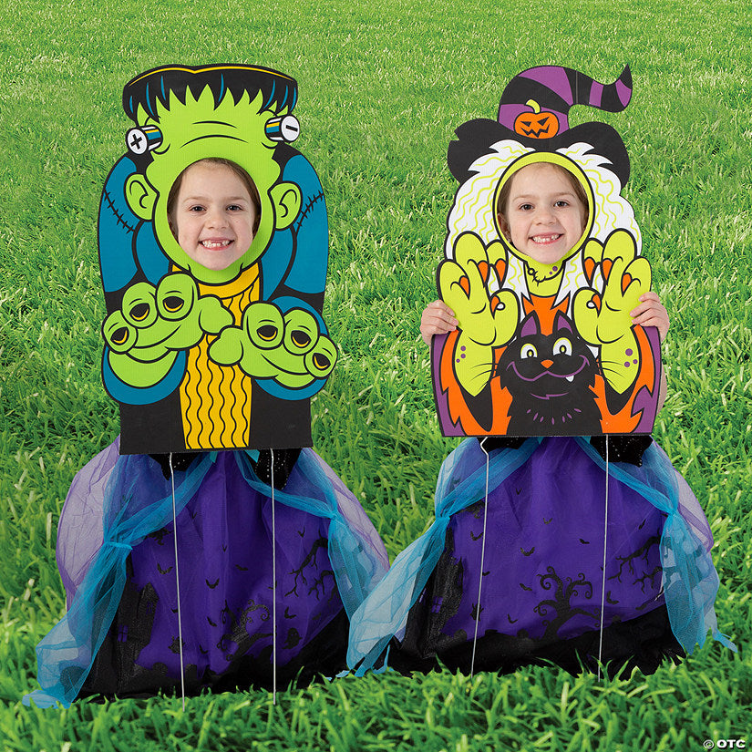 15" x 24" Halloween Faces Yard Sign Kit - 2 Pc. | USA Decoration®