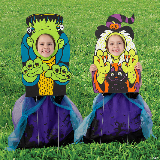 15" x 24" Halloween Faces Yard Sign Kit - 2 Pc. | USA Decoration®