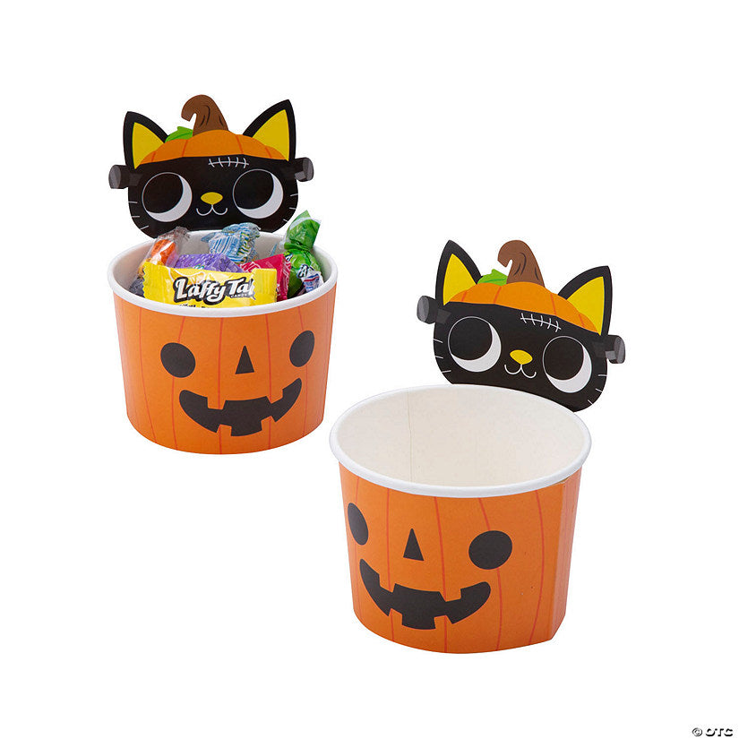 Per Dozen: Boo Crew Cat-Shaped Disposable Paper Snack Cups - 12 Pc. | USA Decoration®