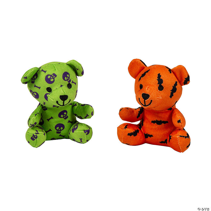 Per Dozen: Halloween Print Stuffed Bears - 12 Pc. | USA Decoration®