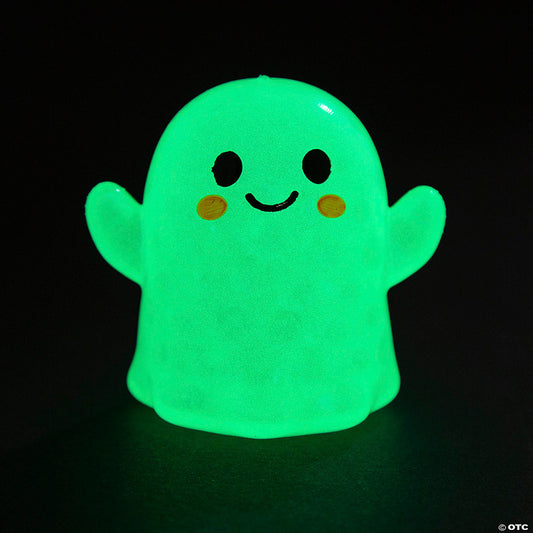 Per Dozen: 2 1/2" Glow-in-the-Dark Ghost Gel Bead Vinyl Squeeze Toys - 12 Pc. | USA Decoration®