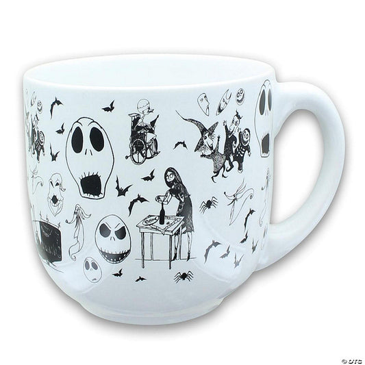 Disney The Nightmare Before Christmas Scary Citizens Ceramic Soup Mug With Lid | USA Decoration®