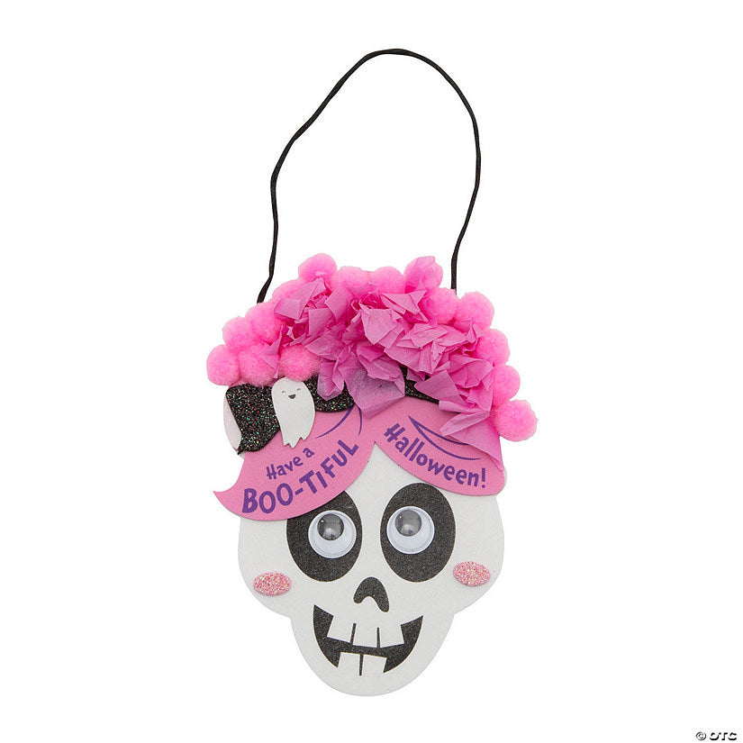 Makes 12: Halloween Silly Hair Skeleton Sign Craft Kits - Makes 12 | USA Decoration®
