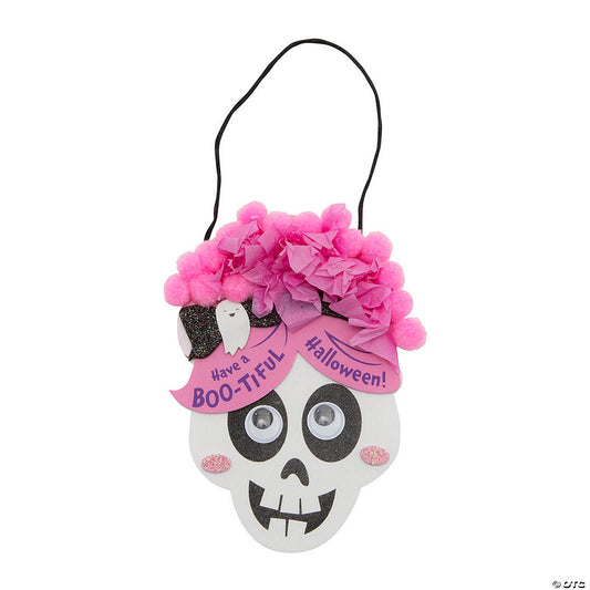 Makes 12: Halloween Silly Hair Skeleton Sign Craft Kits - Makes 12 | USA Decoration®