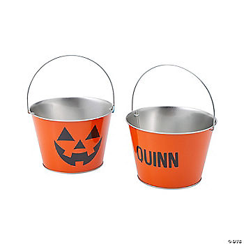 Large Personalized Jack-O’-Lantern Pails - 3 Pc. halloween
