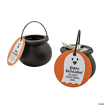 Personalized Mini Candy Kettles with Tags - 24 Pc. halloween