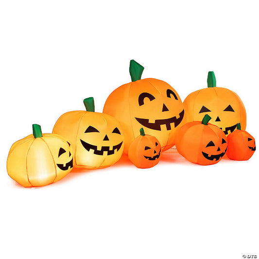 Costway 7.5' Halloween Inflatable 7 Pumpkins Patch W/LED Light Outdoor Garden Decoration | USA Decoration®