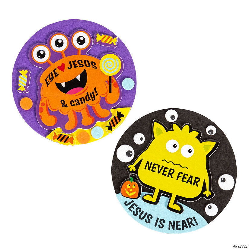 Makes 12: Religious Halloween Monster Magnet Craft Kit - Makes 12 | USA Decoration®