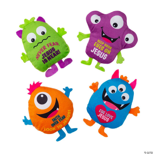 50 Piece(s): Bulk 50 Pc. Religious Flat Stuffed Colorful Monster Assortment | USA Decoration®