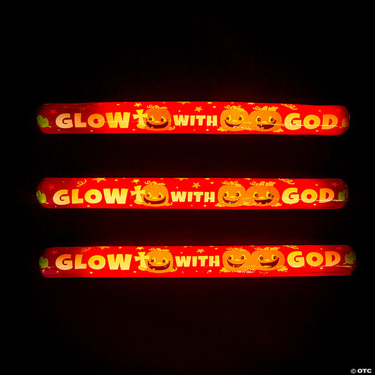 Christian Pumpkin Foam Tubes with Glow Sticks - 6 Pc. | USA Decoration®
