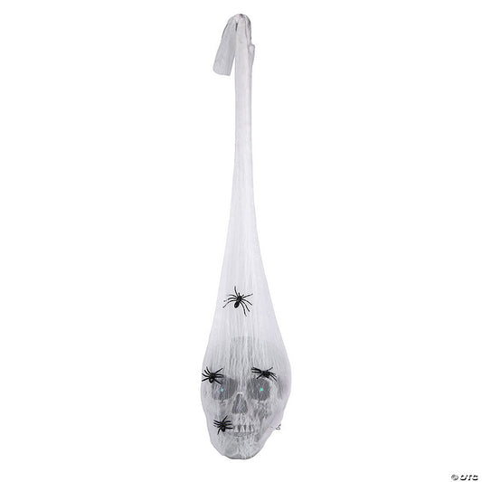 National Tree Company 27 in. Animated Halloween Hanging Skull, Sound Activated | USA Decoration®