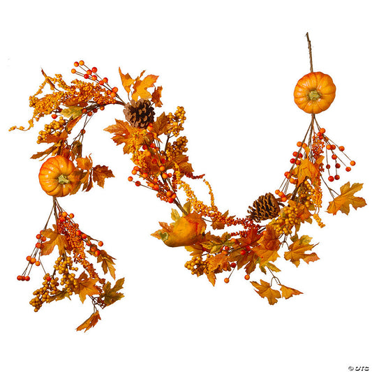 Each: National Tree Company 72 in. Maple Leaf and Pumpkins Garland | USA Decoration®