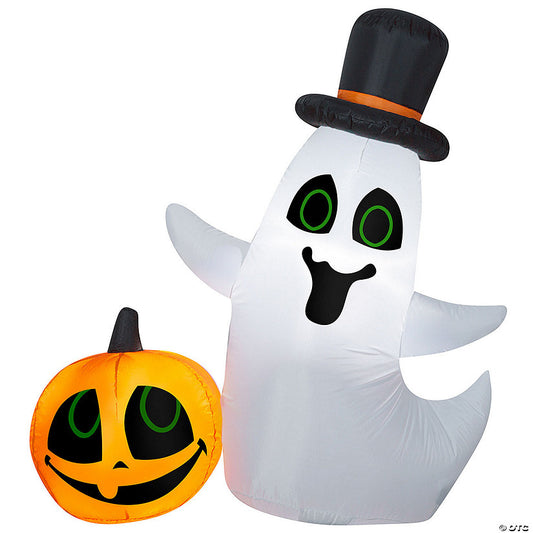 Each: National Tree Company 4 ft. Inflatable Ghost and Pumpkin | USA Decoration®