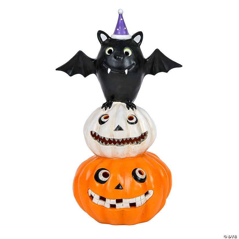 Each: National Tree Company 22 in. Pre-Lit Bat Standing on Pumpkins | USA Decoration®