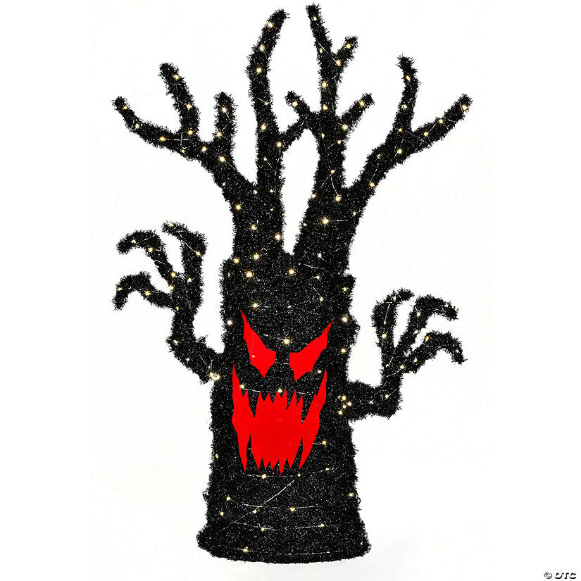 National Tree Company 48 in. Pre-Lit Frightening Face Halloween Tree | USA Decoration®