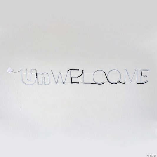 National Tree Company 50 in. Halloween "Unwelcome" Neon Style Sign | USA Decoration®