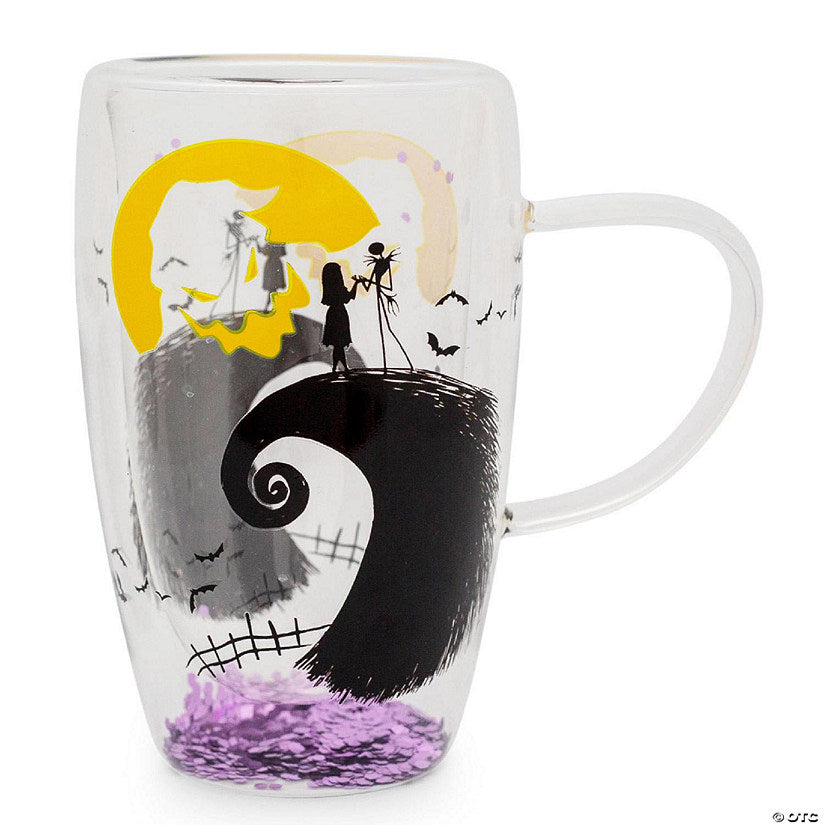 Disney The Nightmare Before Christmas Oogie Boogie Moon Confetti Glass Mug Holds 15 Ounces | USA Decoration®