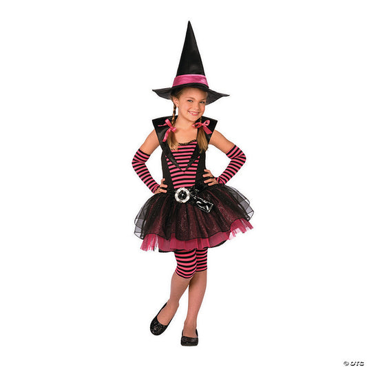 1 Piece(s): Girl’s Stripey Witch Costume | USA Decoration®