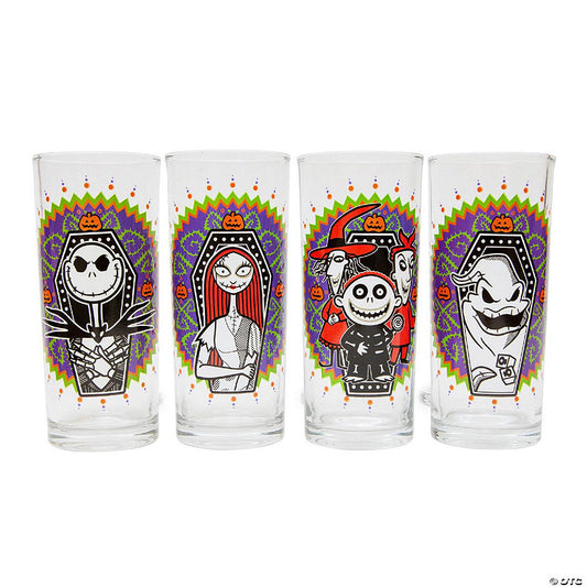 Disney The Nightmare Before Christmas Day of the Dead Tumbler Glasses Set of 4