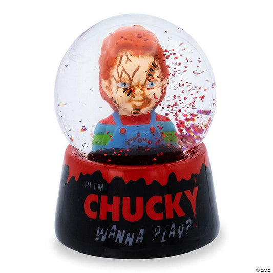 Kids Play Chucky "Wanna Play?" Collectible Mini Snow Globe 3 Inches Tall | USA Decoration®