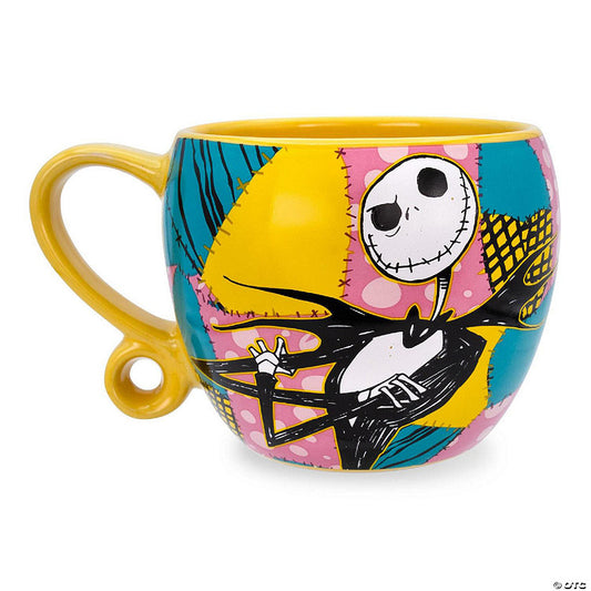 Disney Nightmare Before Christmas Jack and Sally Patchwork Sculpted Ceramic Mug | USA Decoration®